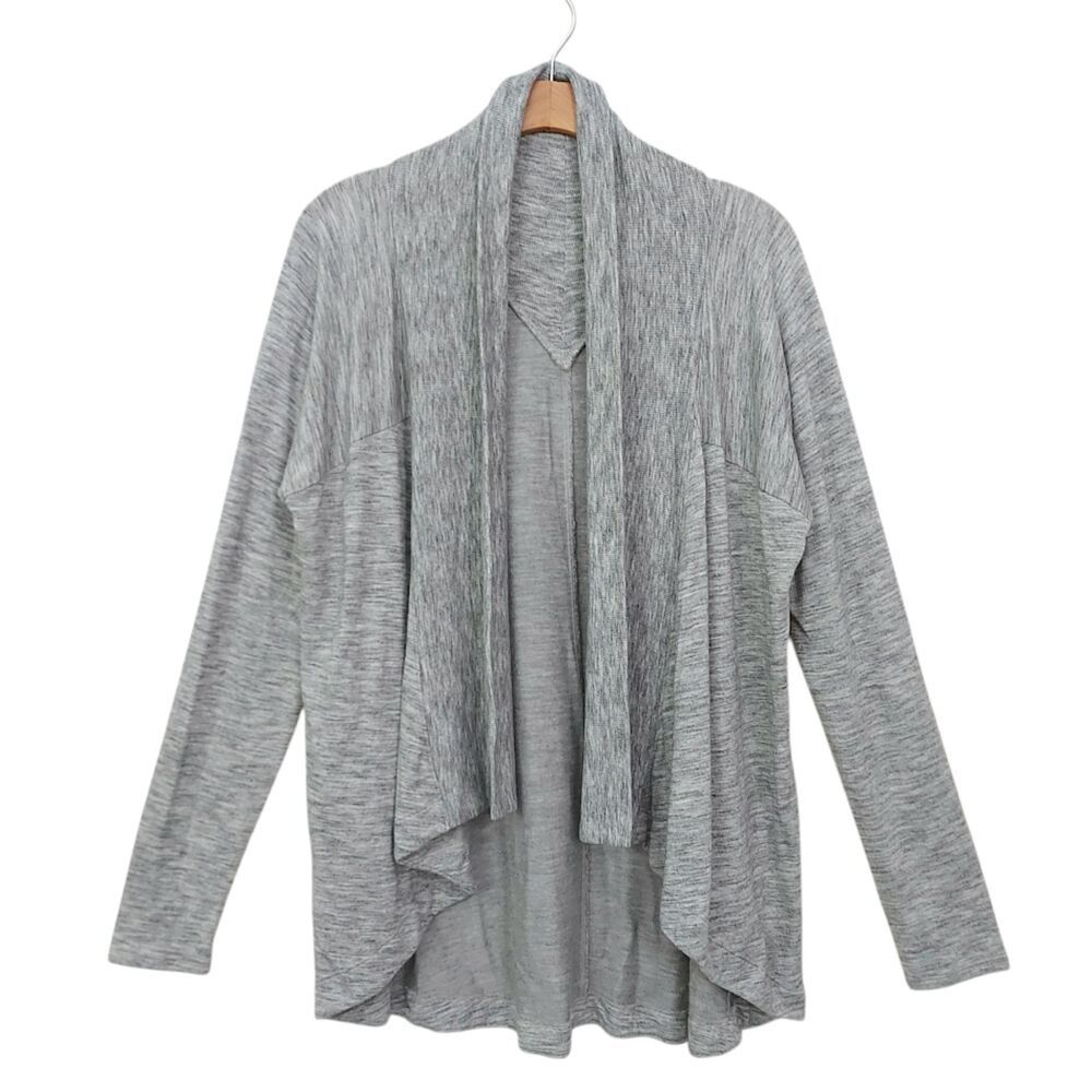 Athleta Open Cardigan Womens Medium Gray Cozy Minimalist Lounge Travel